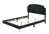 Zeena Black Velvet Eastern King Bed