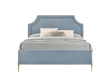 Milla Light Blue Velvet Eastern King Bed