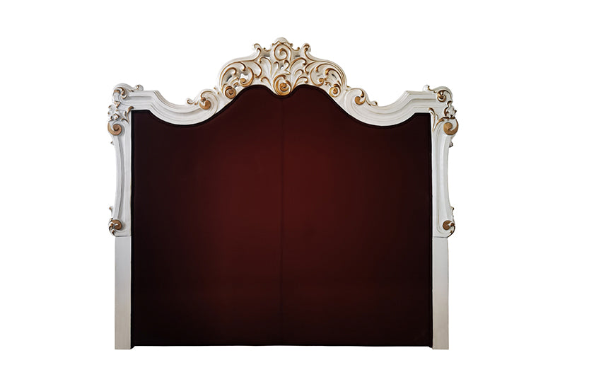 Vendom Synthetic Leather & Antique Pearl Finish Eastern King Bed