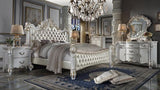 Vendom Synthetic Leather & Antique Pearl Finish Eastern King Bed