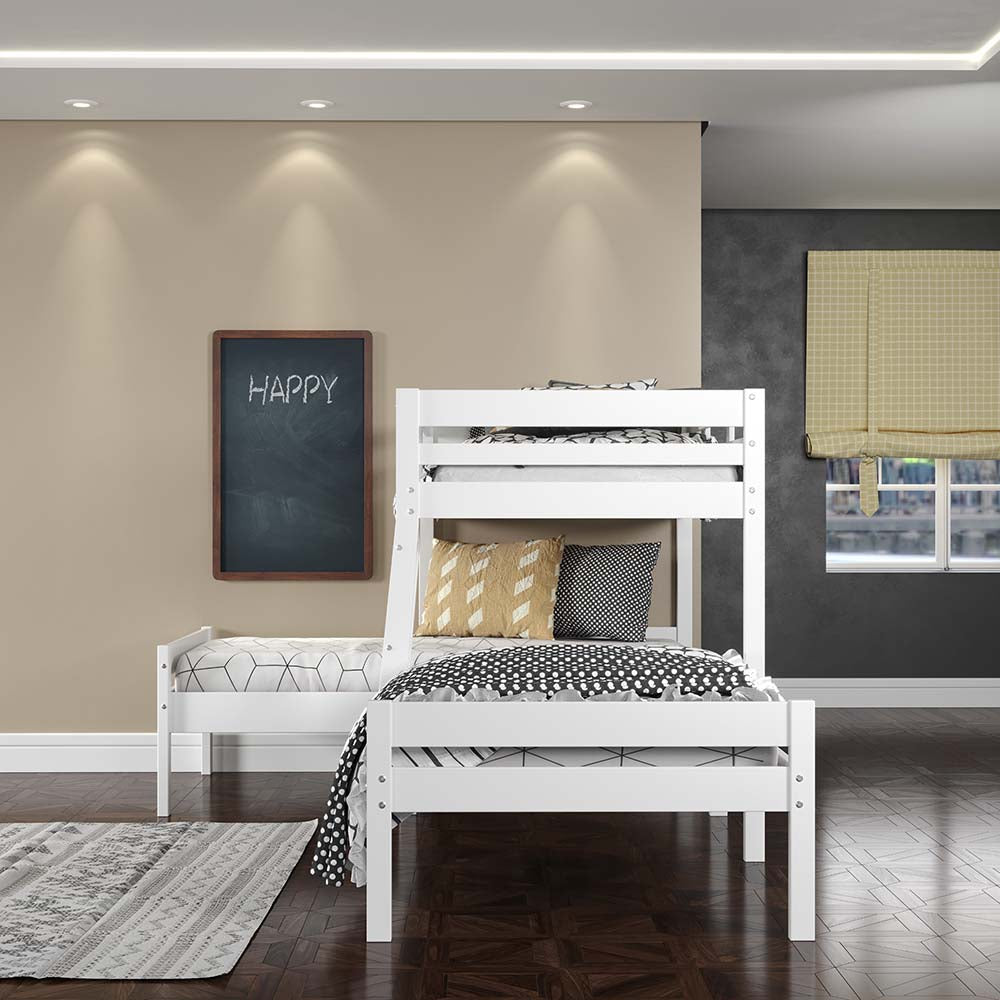 Manoela White Finish Triple Bunk Bed - Twin