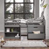 Fabiana Gray Finish Twin Loft Bed