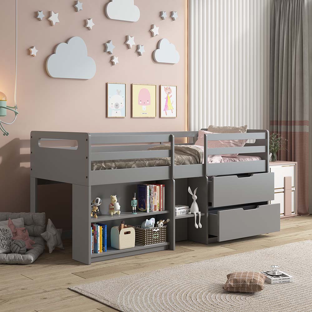 Fabiana Gray Finish Twin Loft Bed