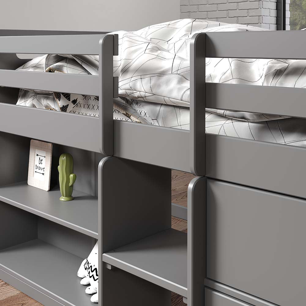 Fabiana Gray Finish Twin Loft Bed