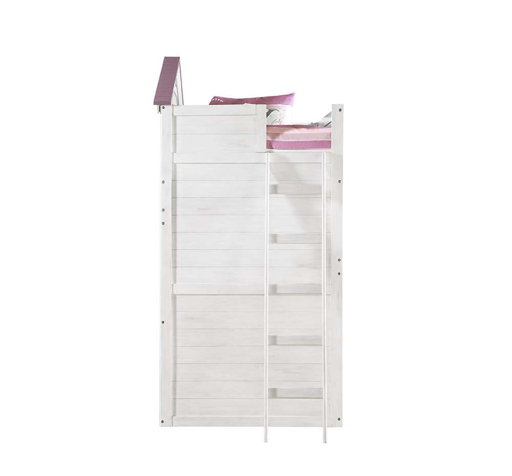 Tree Pink & White Finish House Twin Loft Bed