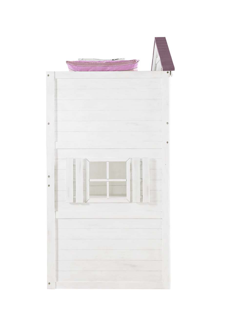 Tree Pink & White Finish House Twin Loft Bed