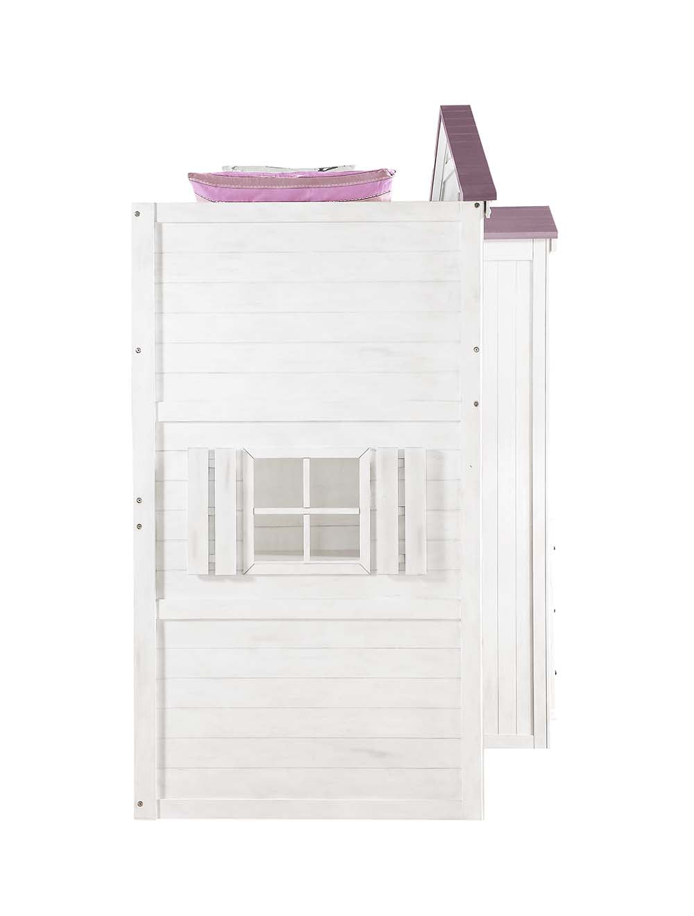 Tree Pink & White Finish House Twin Loft Bed