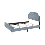 Milla Light Blue Velvet Full Bed