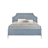 Milla Light Blue Velvet Full Bed