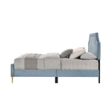 Milla Light Blue Velvet Full Bed