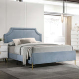 Milla Light Blue Velvet Full Bed