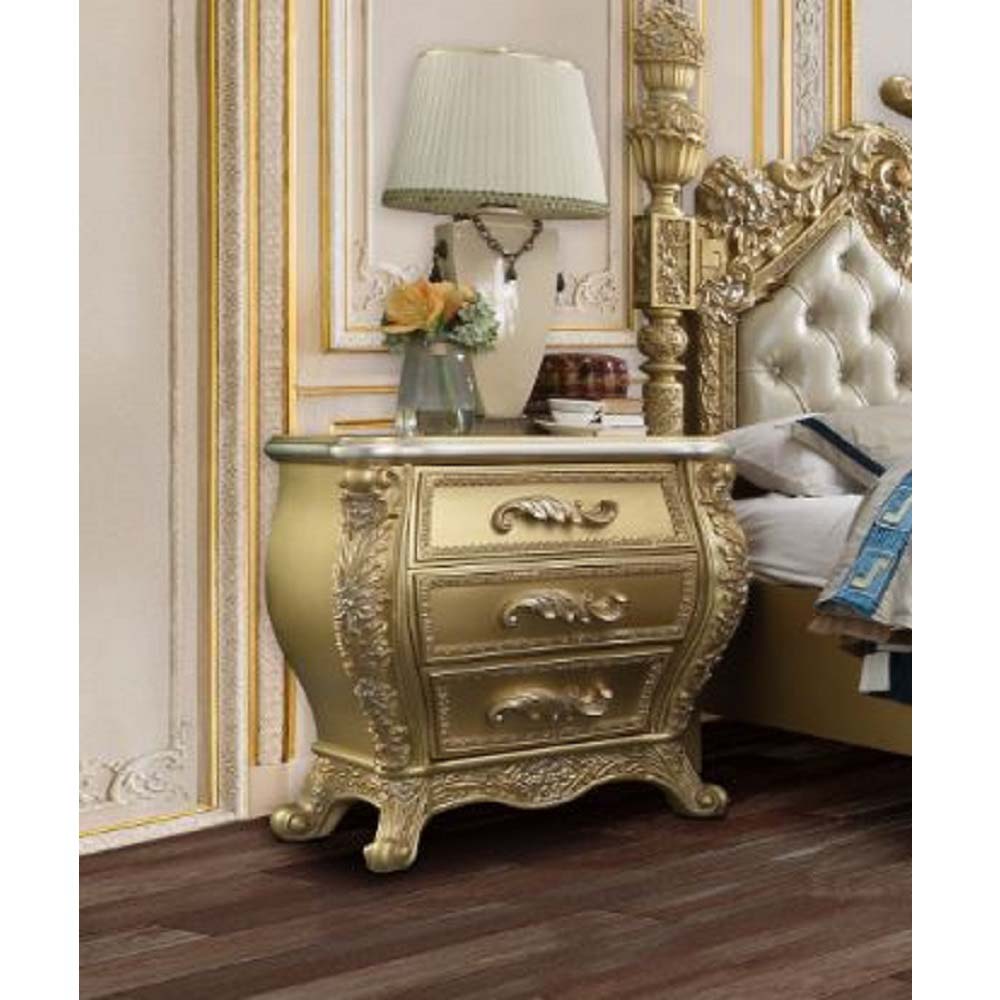 Cabriole Gold Finish Nightstand