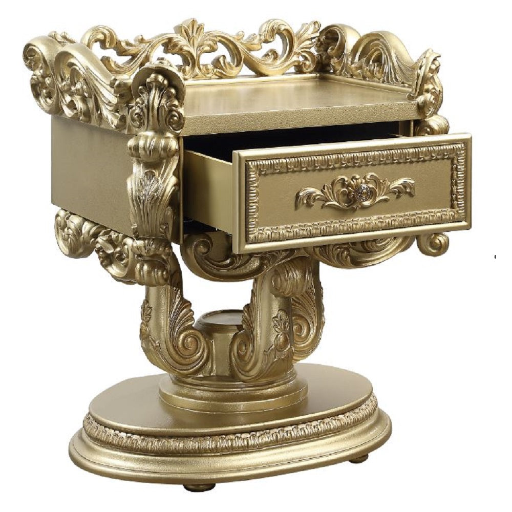 Bernadette Gold Finish Nightstand