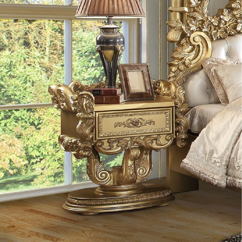 Bernadette Gold Finish Nightstand