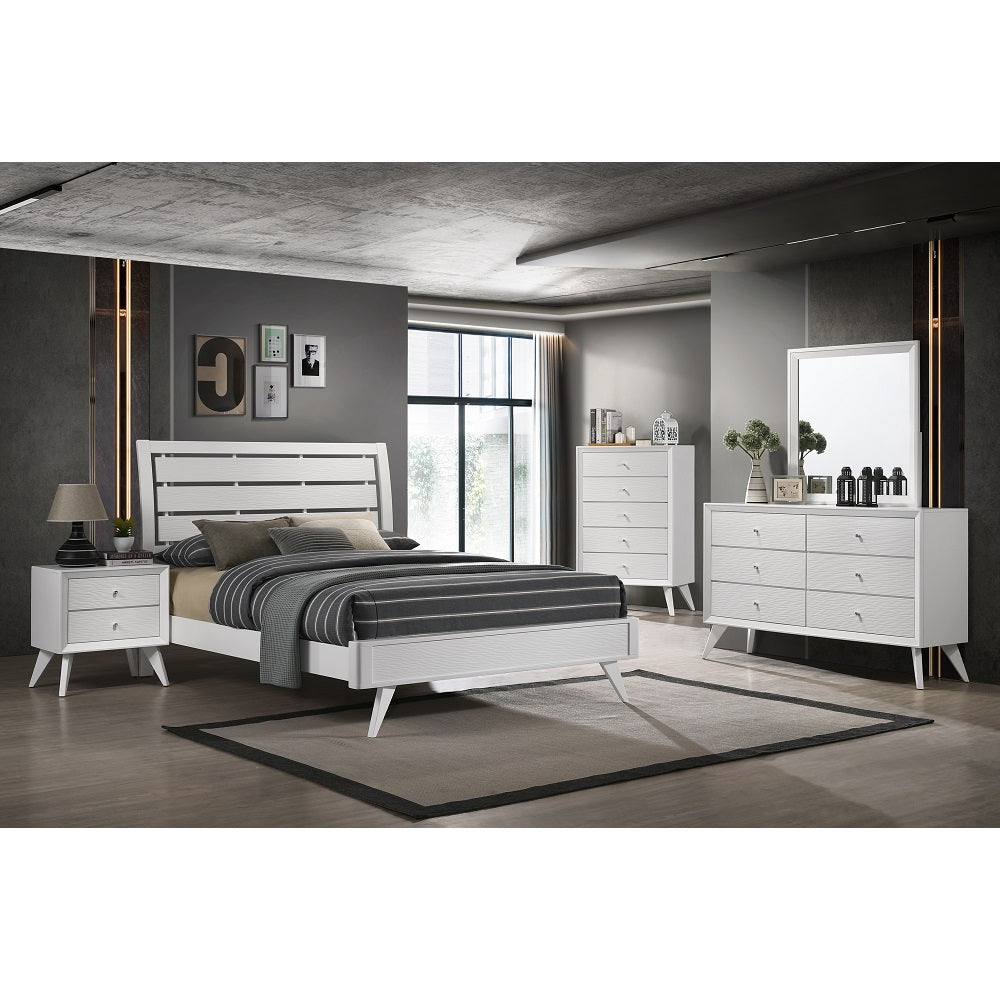 Cerys White Finish Eastern King Bed