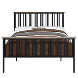 Zudora Antique Oak & Black Finish Twin Bed