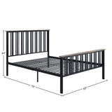 Zudora Antique Oak & Black Finish Twin Bed