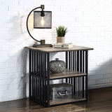 Zudora Antique Oak & Black Finish Nightstand