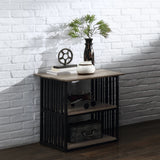 Zudora Antique Oak & Black Finish Nightstand