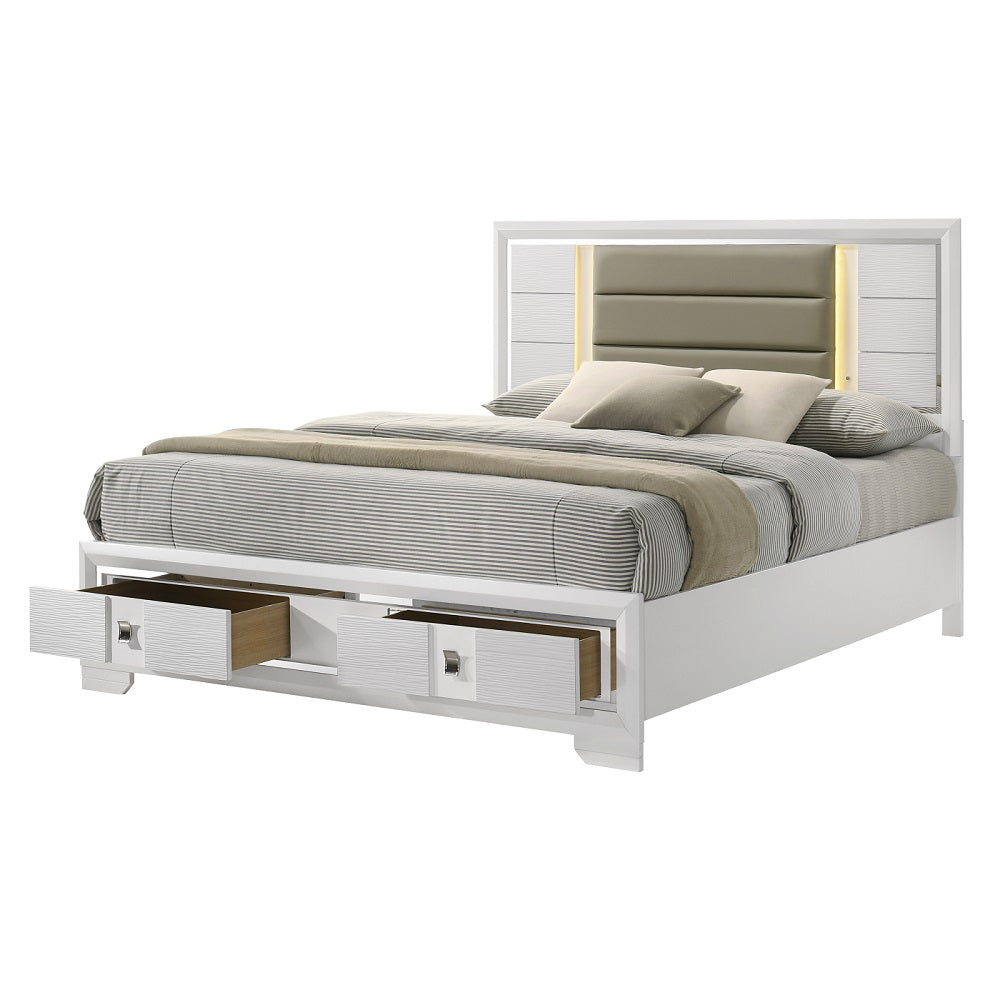 Elain EK Bed W/Led & Storage