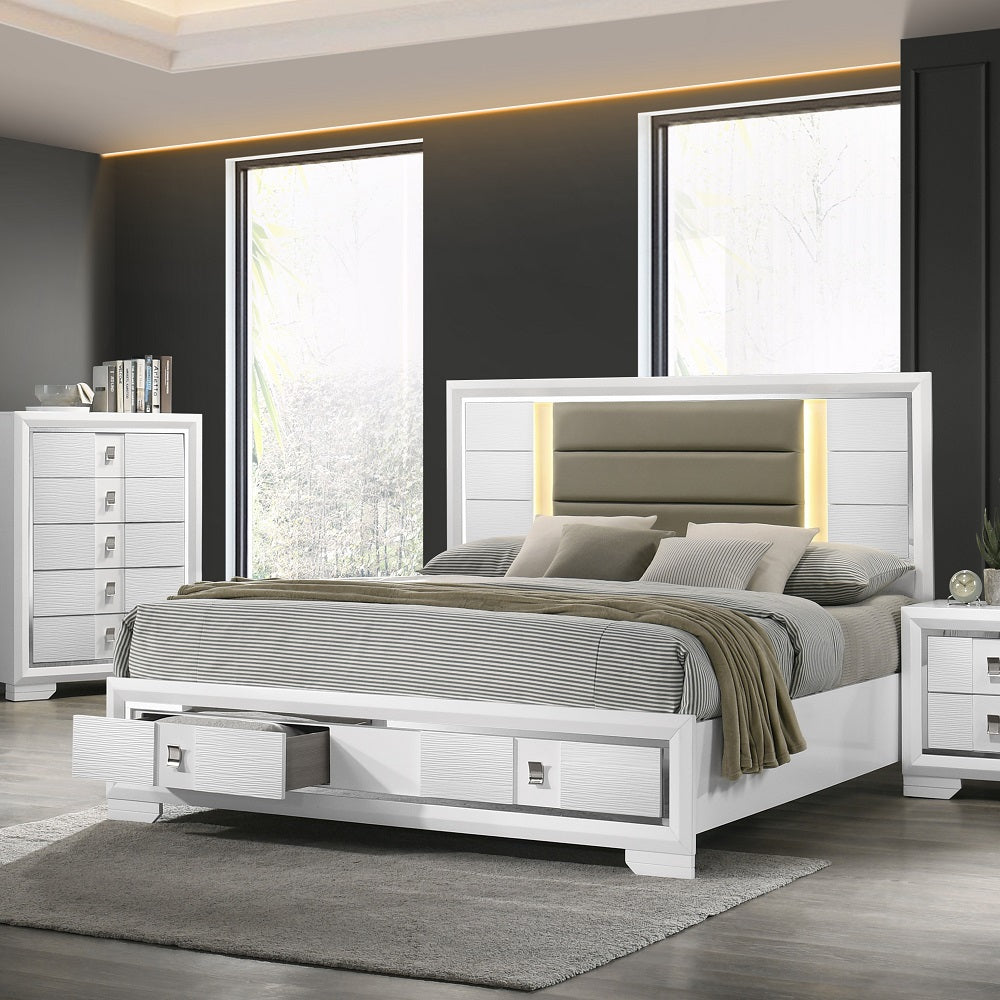 Elain EK Bed W/Led & Storage