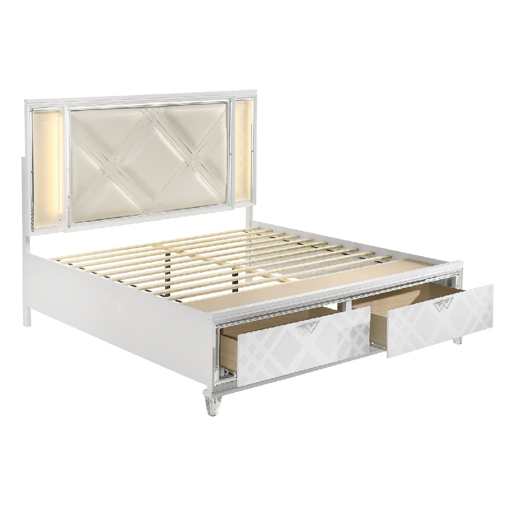 Skylar EK Bed W/Led & Storage