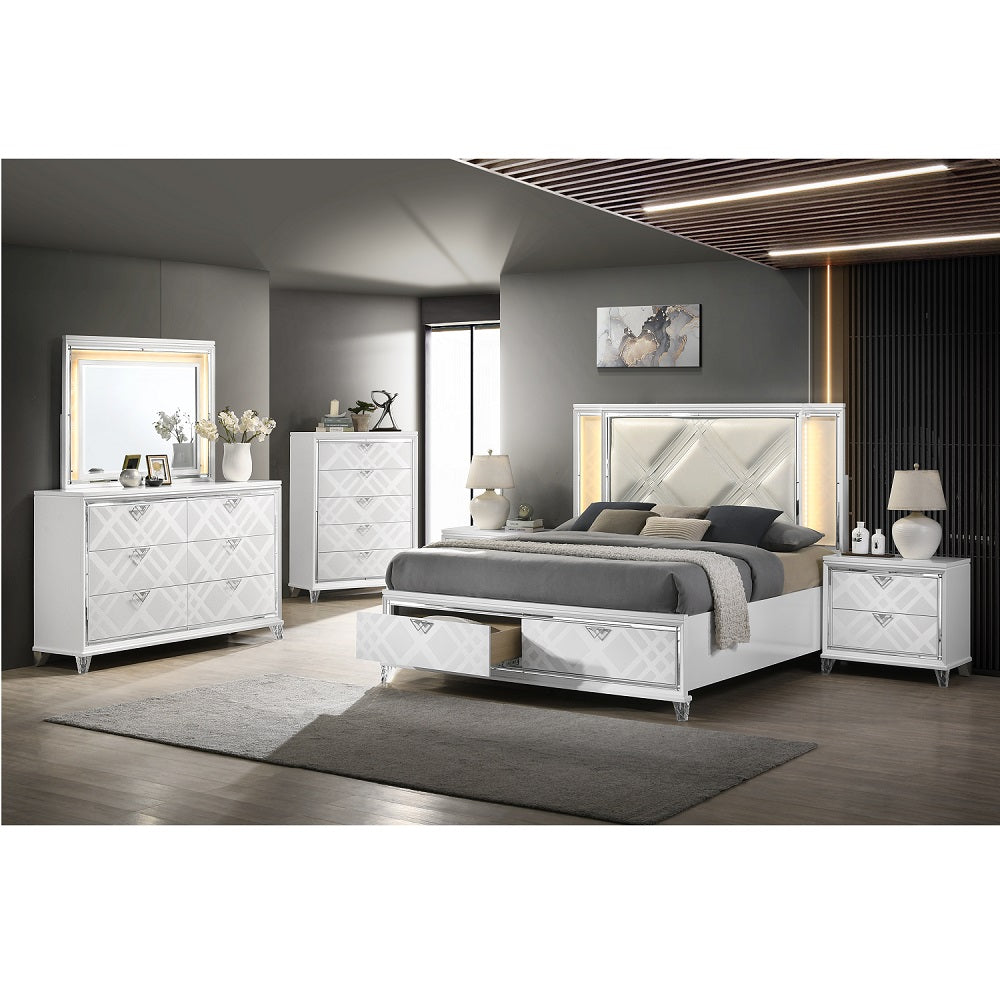 Skylar EK Bed W/Led & Storage