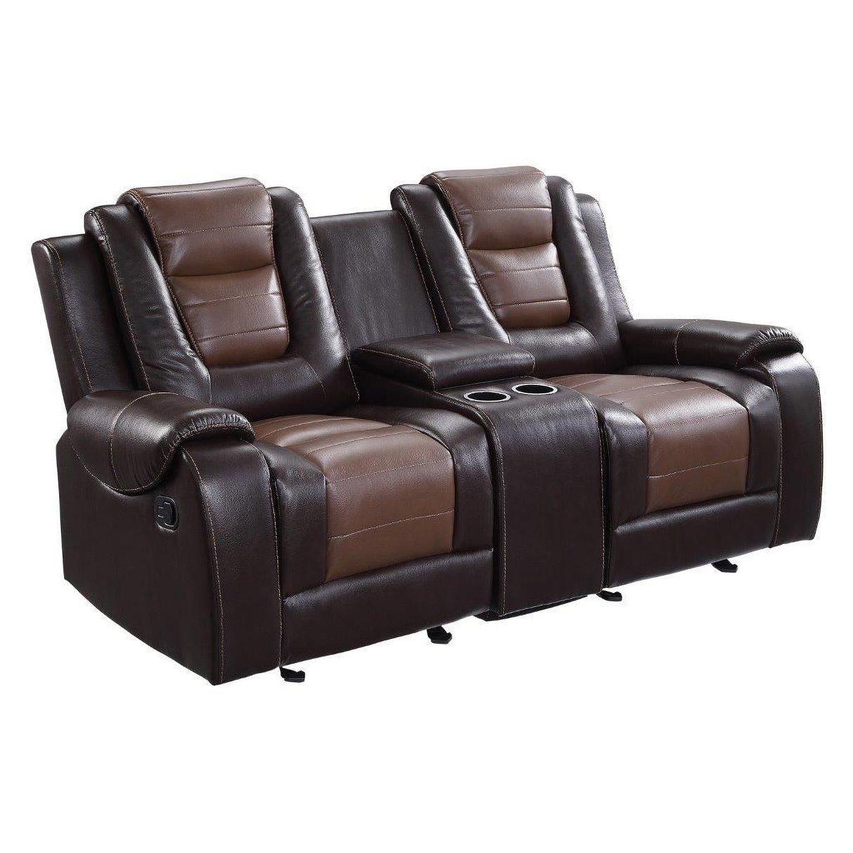 Briscoe Light And Dark Brown Double Reclining Living Room Set