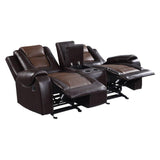 Briscoe Light And Dark Brown Double Reclining Living Room Set