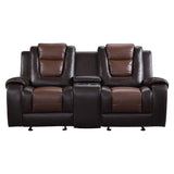 Briscoe Light And Dark Brown Double Reclining Living Room Set