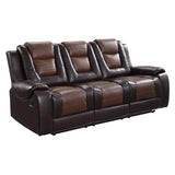 Briscoe Light And Dark Brown Double Reclining Living Room Set