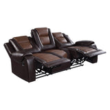 Briscoe Light And Dark Brown Double Reclining Living Room Set