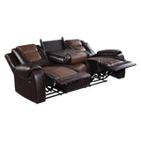 Briscoe Light And Dark Brown Double Reclining Living Room Set