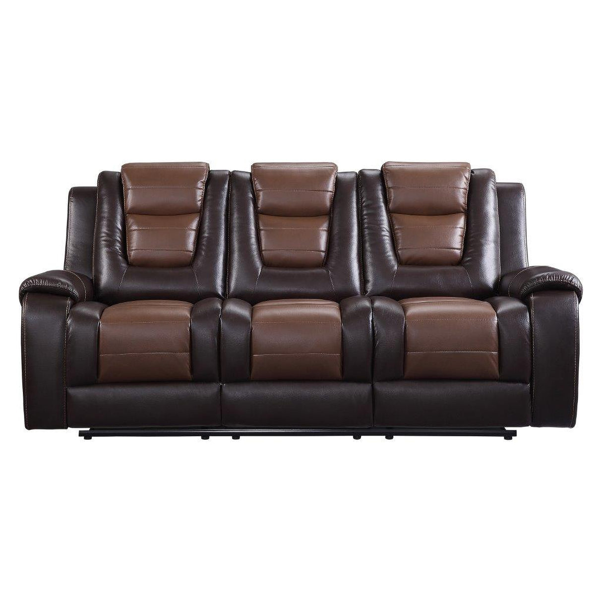 Briscoe Light And Dark Brown Double Reclining Living Room Set