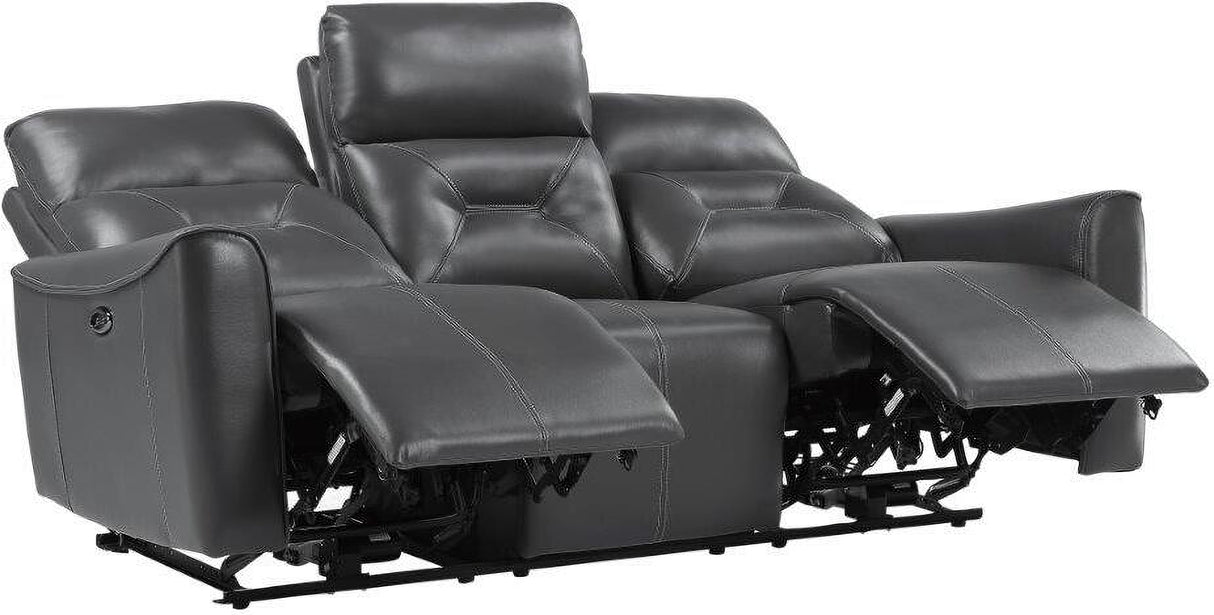 Burwell Dark Gray Double Power Reclining Living Room Set