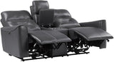 Burwell Dark Gray Double Power Reclining Living Room Set