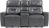 Burwell Dark Gray Double Power Reclining Living Room Set