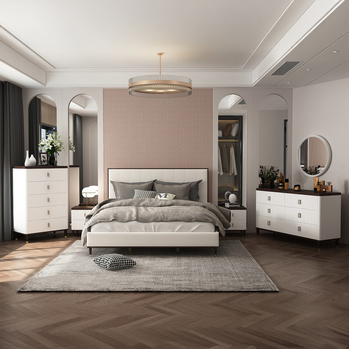 Carena Bedroom Sets In White and Brown