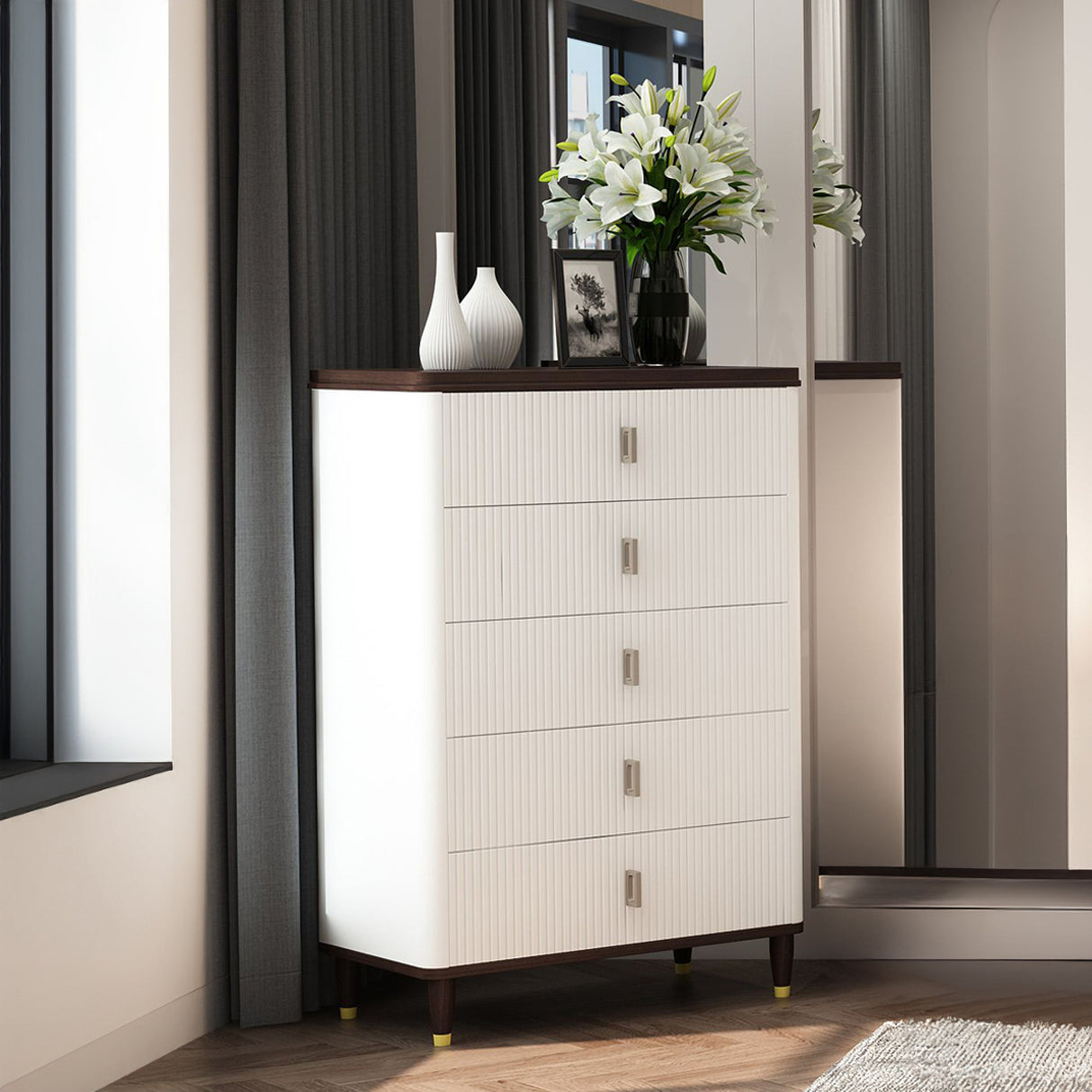 Carena Bedroom Sets In White and Brown