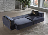 Carlino Love Seat (Napoly Navy Blue) 4 Pieces