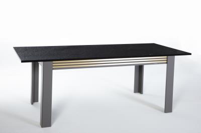 Carlino Expandable Dining Table (Prada Grey/Car.Mrb) 2 Pieces