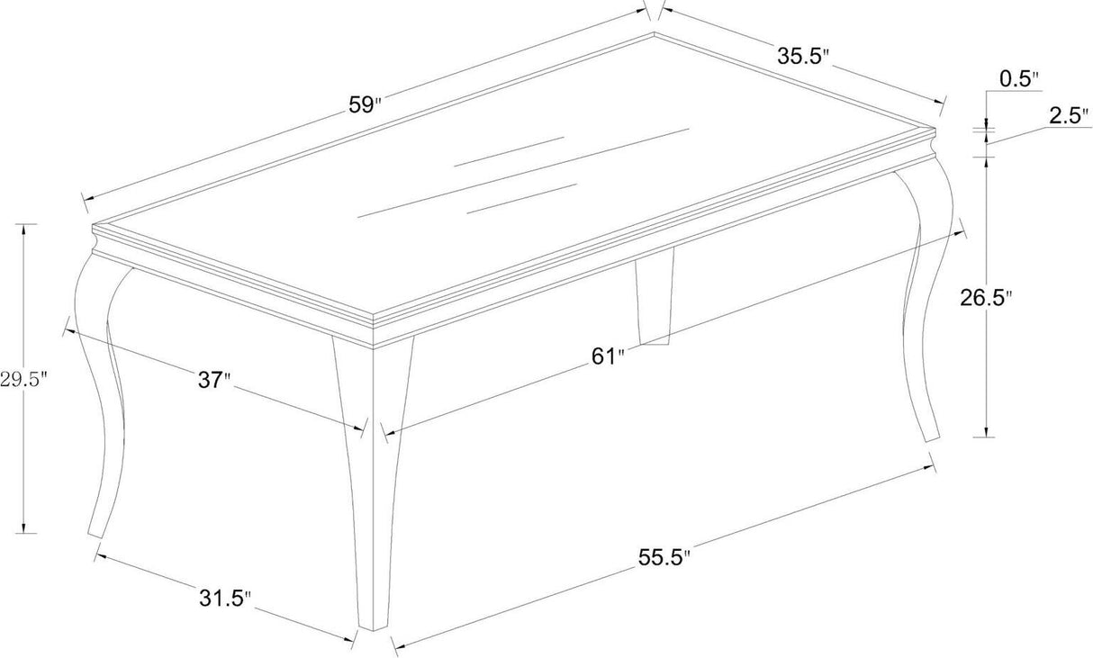 Carone White And Chrome 61&quot; Dining Room Set