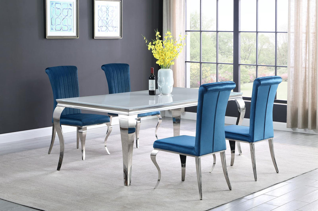 Carone White And Chrome 80&quot; Dining Room Set