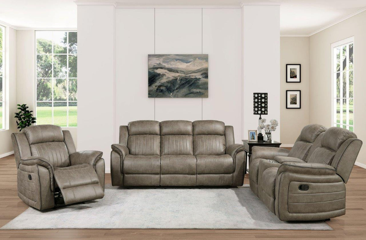 Centeroak Sandy Brown Double Reclining Living Room Set