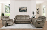 Centeroak Sandy Brown Double Reclining Living Room Set