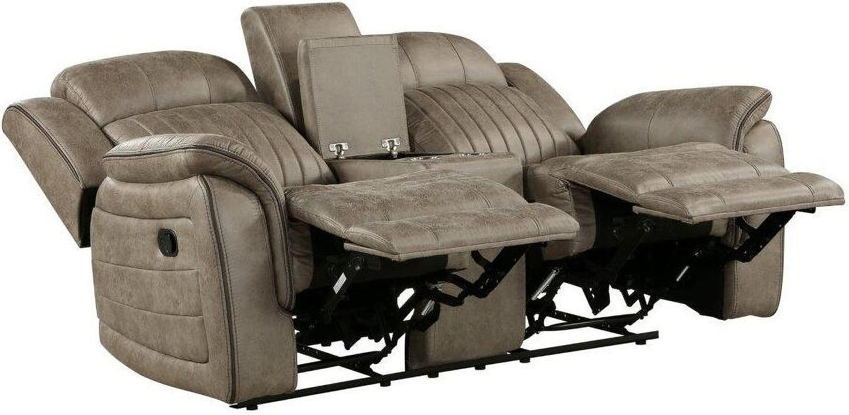 Centeroak Sandy Brown Double Reclining Living Room Set