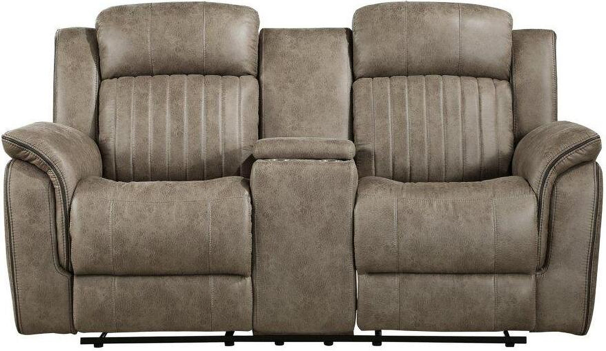 Centeroak Sandy Brown Double Reclining Living Room Set