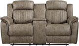 Centeroak Sandy Brown Double Reclining Living Room Set