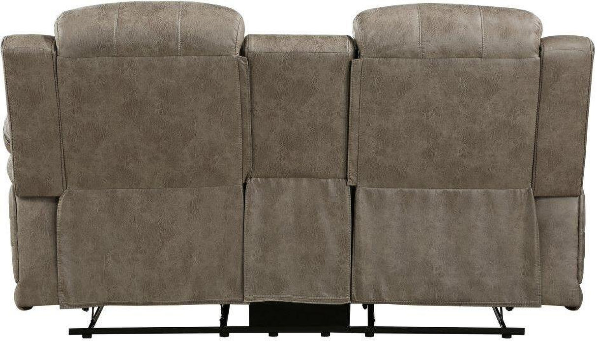 Centeroak Sandy Brown Double Reclining Living Room Set