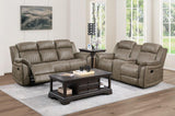 Centeroak Sandy Brown Double Reclining Living Room Set